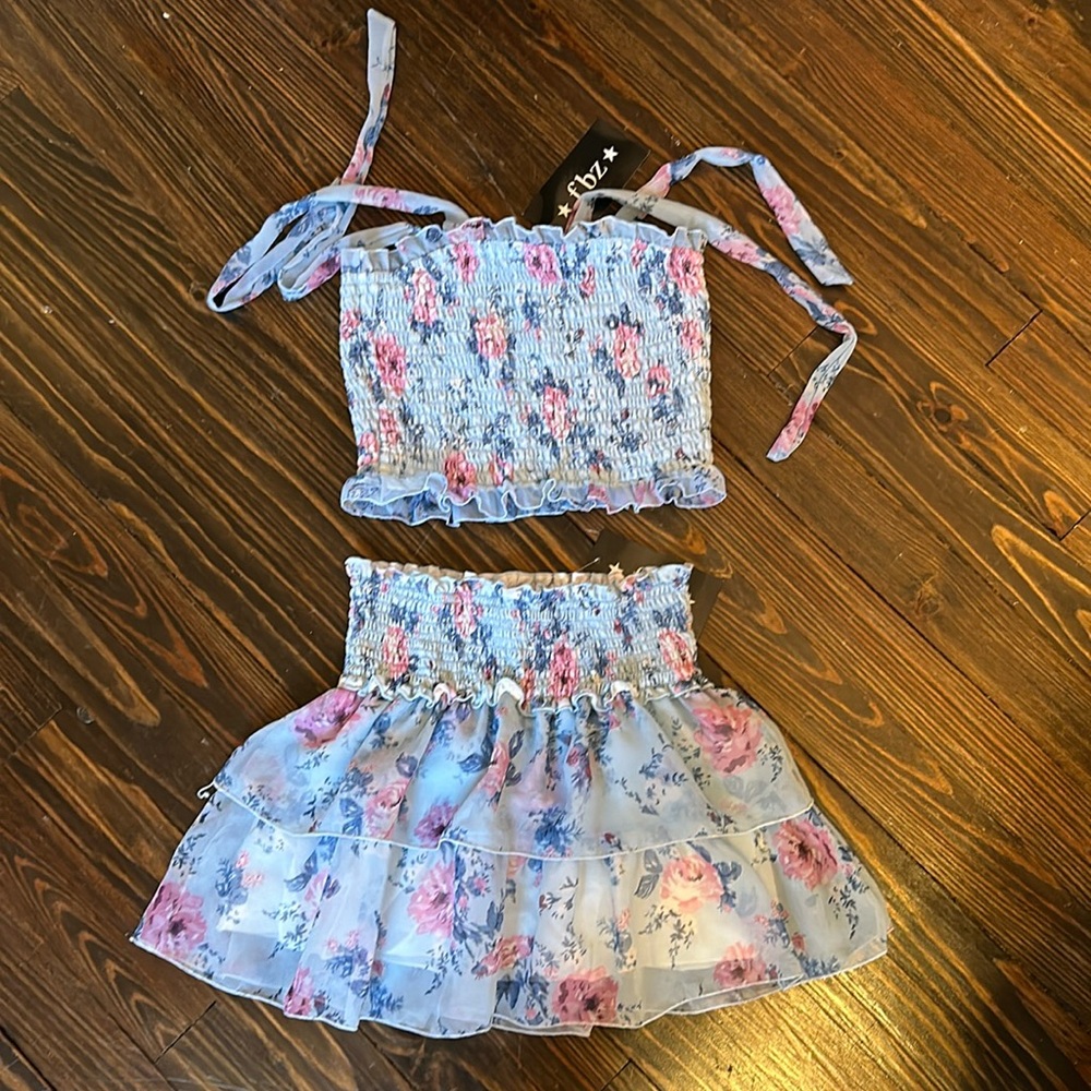 Flowers by Zoe Floral Chiffon Skirt Set